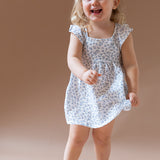 Vestido volante flor mini