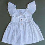 Vestido volante rayitas blancas