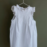 Vestido punto smock rayitas blancas