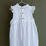 Vestido punto smock rayitas blancas