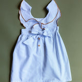 Vestido volante niña rayitas azules