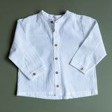 Camisa niño rayitas blancas