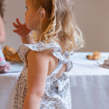 Vestido volante con ranita flor mini