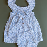 Vestido volante con ranita flor mini
