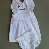 Vestido volante con ranita rayitas blancas